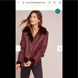 Anthropologie Faux Suede Moto Jacket